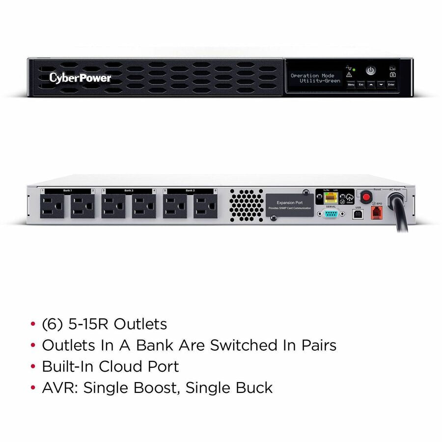 Alternate-Image1 Image for CyberPower PR1500RM1UC Smart App Sinewave UPS Systems