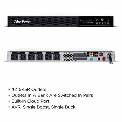 Alternate-Image1 Image for CyberPower PR1500RM1UC Smart App Sinewave UPS Systems