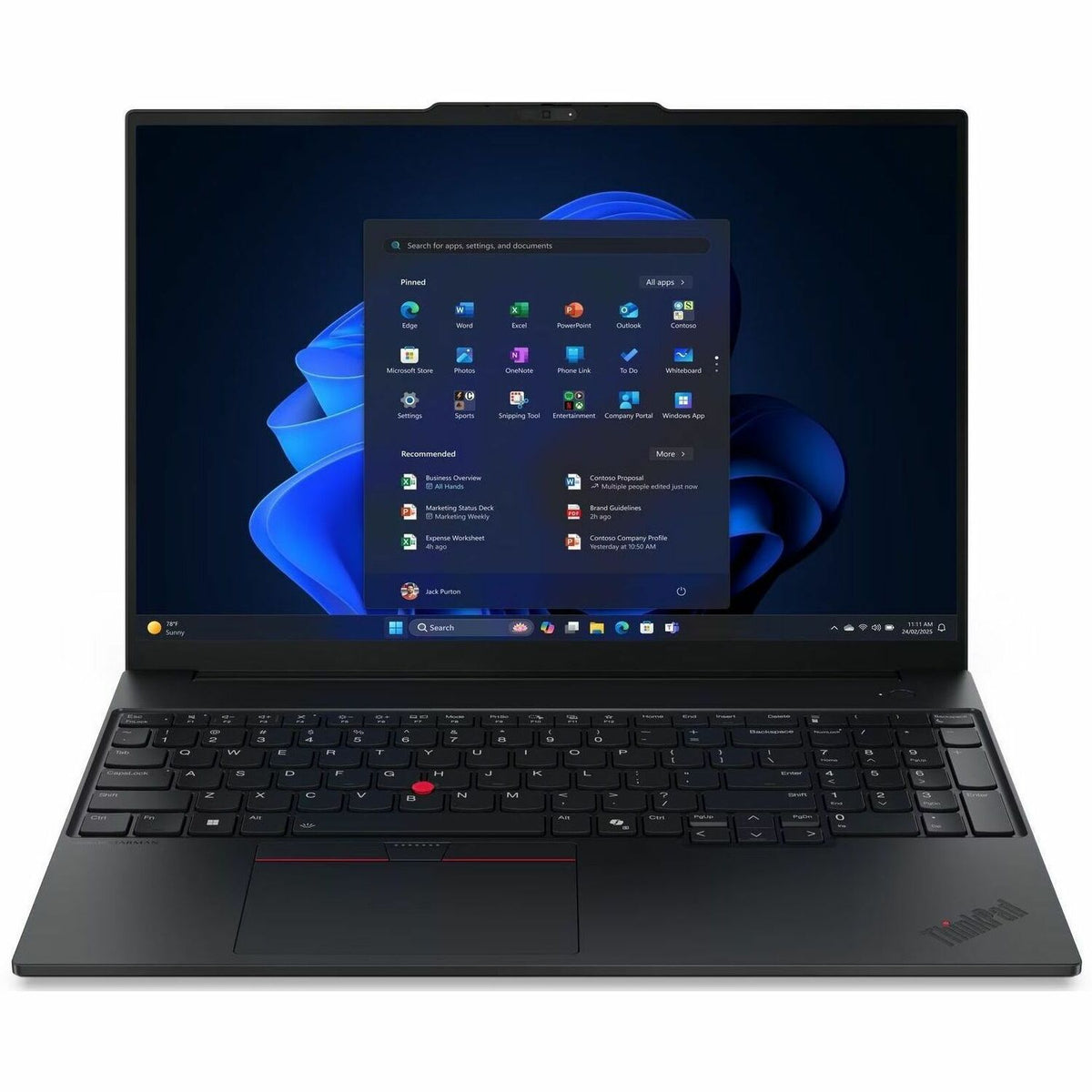Main Image for Lenovo ThinkPad E16 Gen 4 21Y4004SUS 16" Copilot+ PC Notebook - WUXGA - 60 Hz - AMD Ryzen AI 7 Ryzen AI 300 Series 345 - 16 GB - 512 GB SSD - English Keyboard - Black