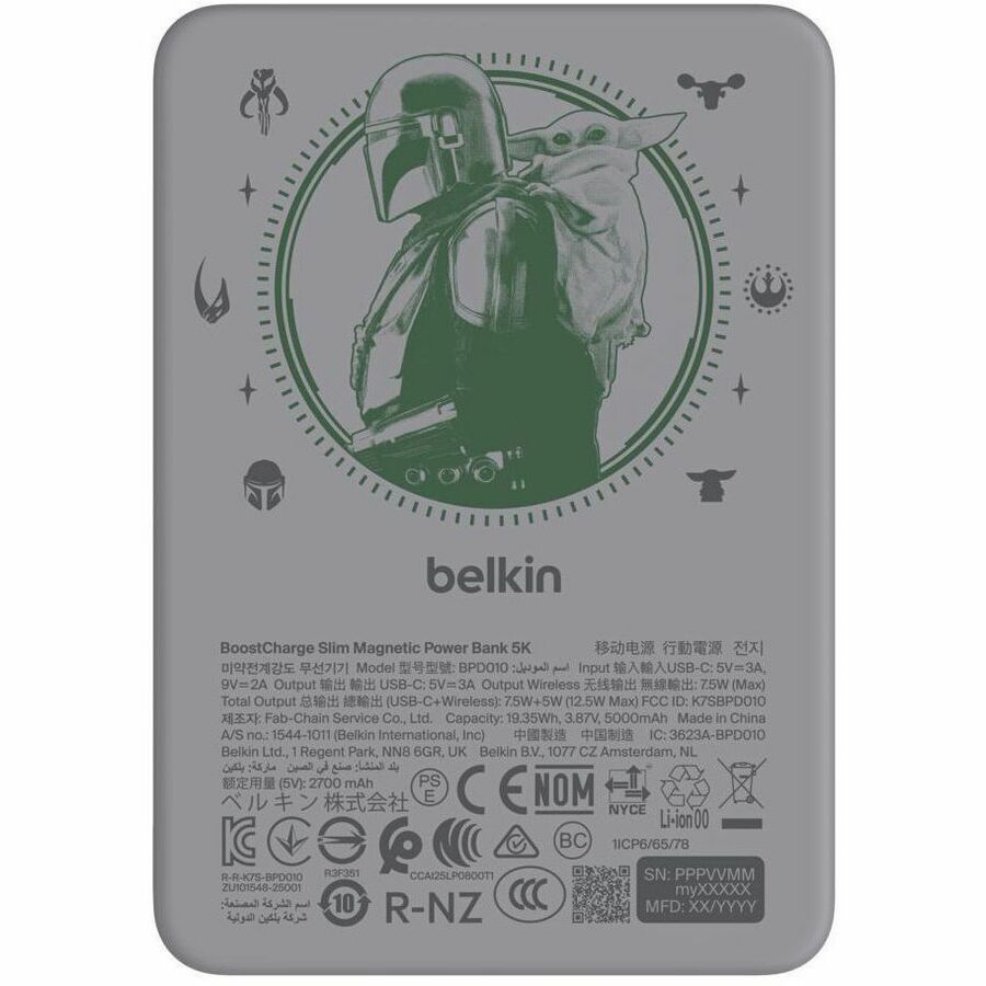 Main Image for Belkin BoostCharge Slim Magnetic Power Bank 5K, The Mandalorian & Grogu