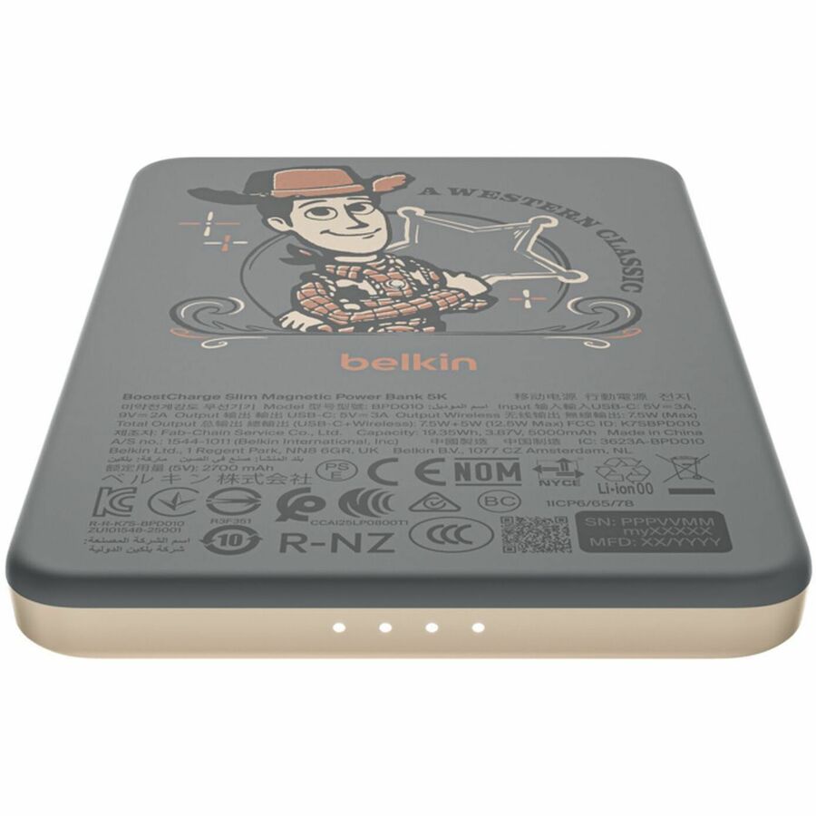Alternate-Image2 Image for Belkin BoostCharge Slim Magnetic Power Bank 5K, Toy Story 5