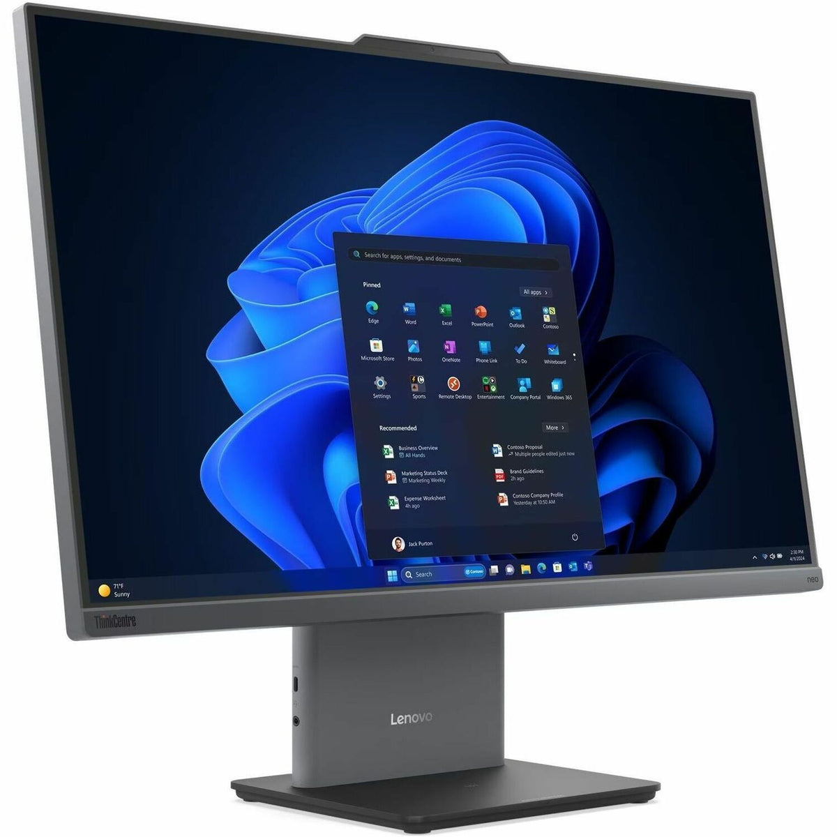 Main Image for Lenovo ThinkCentre neo 50a 24 Gen 6 LNL 13QH0039US All-in-One Computer - Intel Core Ultra 7 Series 2 256V - 16 GB - 512 GB PCI Express 4.0 SSD - 23.8" Full HD - Desktop - Luna Gray