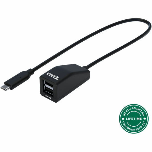 Main Image for Plugable USB-C to Dual USB-A 2.0 Splitter, 2-Port Hub for USB-C Laptops: Keyboard, Mouse, Flash Drive