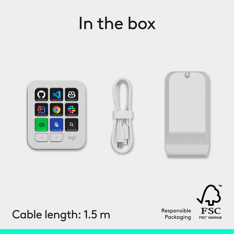 Alternate-Image10 Image for Logitech MX Keypad, Programmable Macro Pad for Developers,9 LCD Keys,App-Aware Profiles,GitHub Copilot,USB-C,Pale Gray