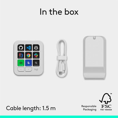 Alternate-Image10 Image for Logitech MX Keypad, Programmable Macro Pad for Developers,9 LCD Keys,App-Aware Profiles,GitHub Copilot,USB-C,Pale Gray