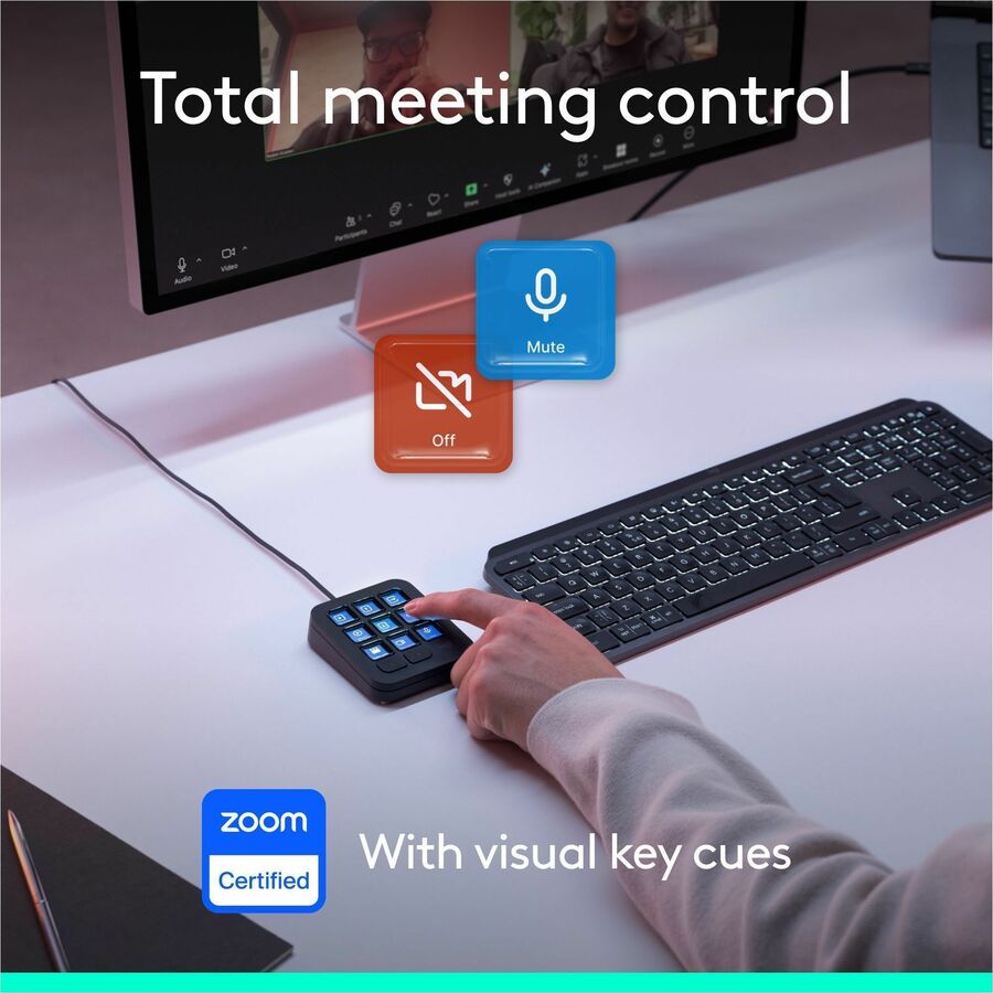 Alternate-Image5 Image for Logitech MX Keypad, Programmable Macro Pad for Developers,9 LCD Keys,App-Aware Profiles,GitHub Copilot,USB-C,Pale Gray