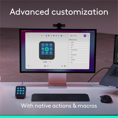 Alternate-Image6 Image for Logitech MX Keypad, Programmable Macro Pad for Developers, 9 LCD Keys, App-Aware Profiles,GitHub Copilot,USB-C,Graphite