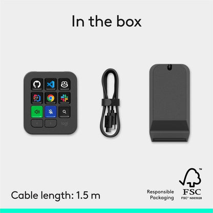 Alternate-Image9 Image for Logitech MX Keypad, Programmable Macro Pad for Developers, 9 LCD Keys, App-Aware Profiles,GitHub Copilot,USB-C,Graphite
