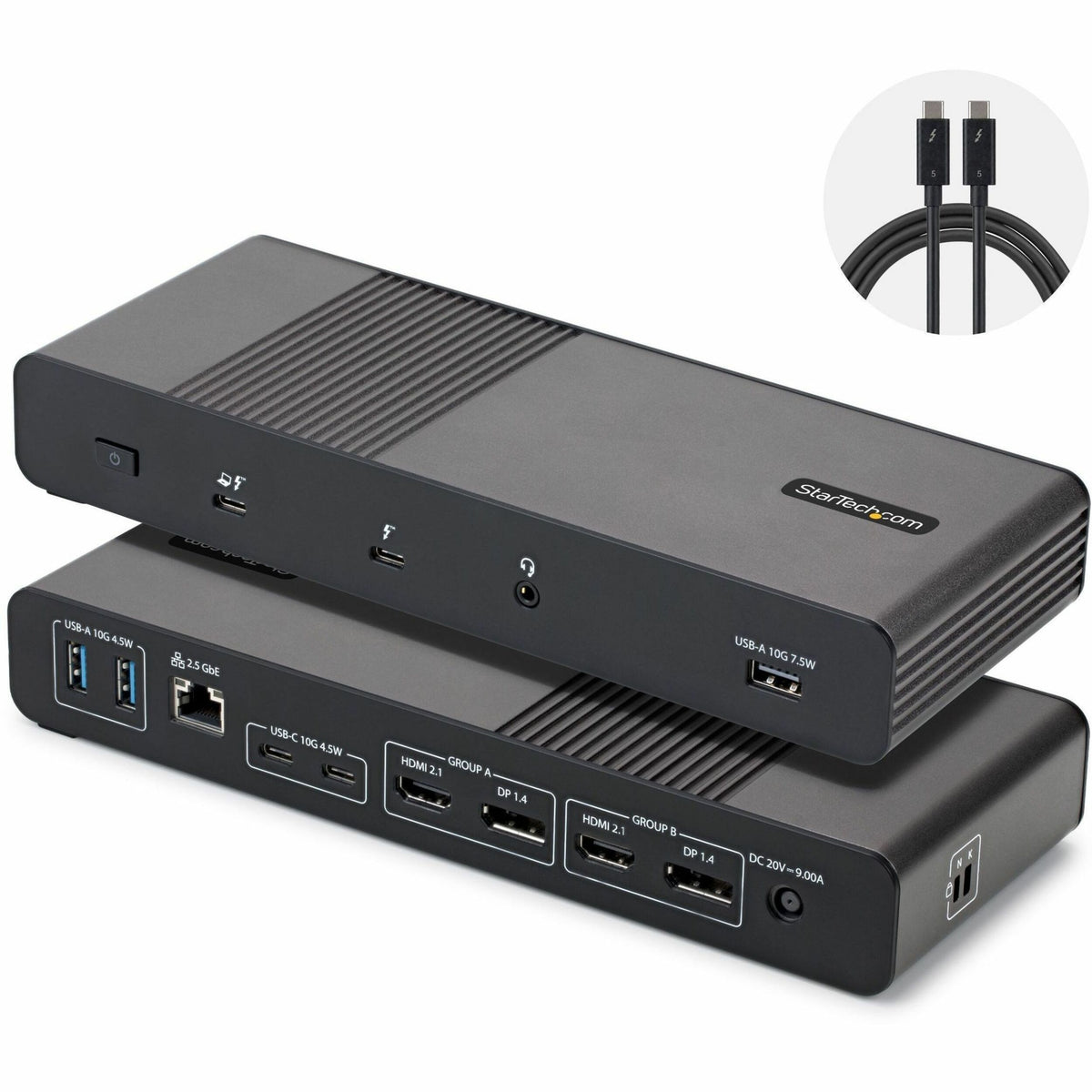 Main Image for StarTech Thunderbolt 5 Universal Docking Station for Mac & Windows with Quad Monitors, 140W PD, 120Gbps, 2.5Gb Ethernet, USB-C & USB-A