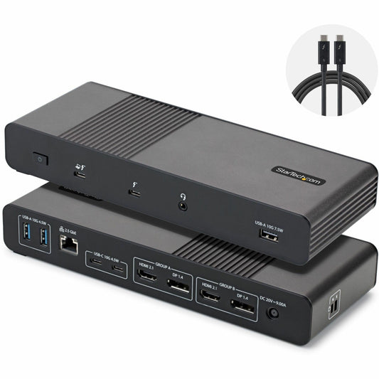 Main Image for StarTech Thunderbolt 5 Universal Docking Station for Mac & Windows with Quad Monitors, 140W PD, 120Gbps, 2.5Gb Ethernet, USB-C & USB-A