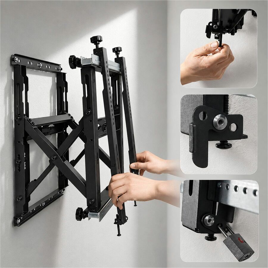 Alternate-Image3 Image for StarTech Video Wall TV Mount up to 70-inch Displays and 154lb, Supports Landscape / Portrait Orientation, Bracket w/ Kickstand Design