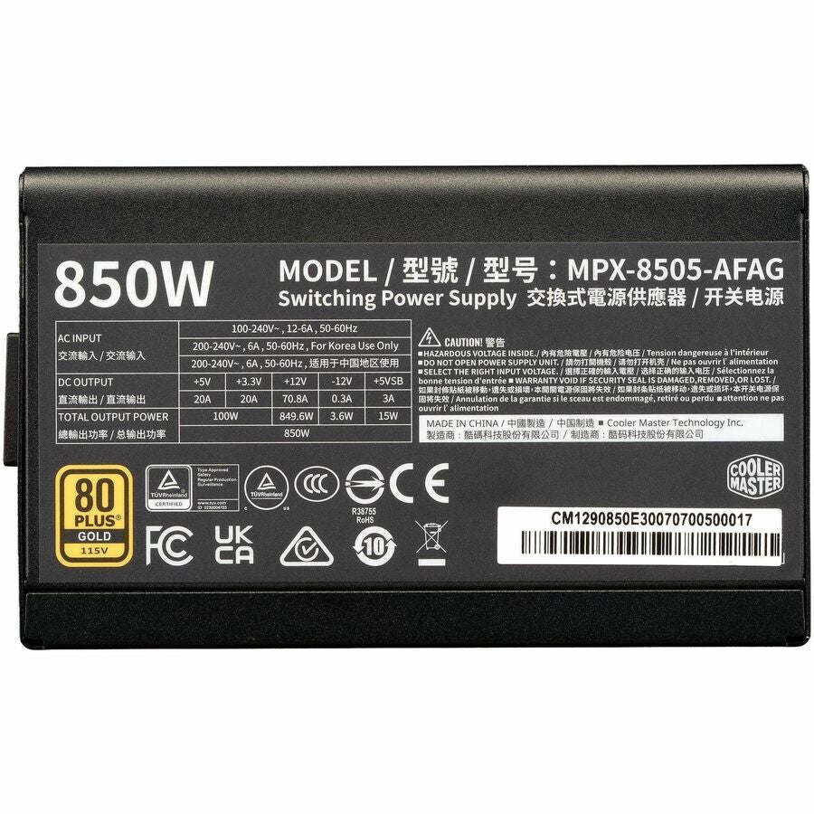 Alternate-Image3 Image for Cooler Master Elite Gold MPX-8505-AFAG 850W Power Supply