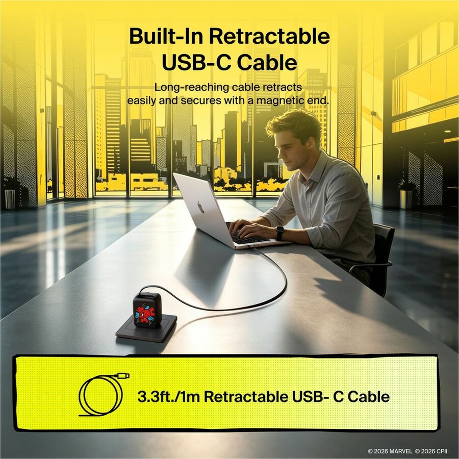 Alternate-Image2 Image for Belkin UltraCharge Retractable GaN Wall Charger 67W, Spider-Man: Brand New Day