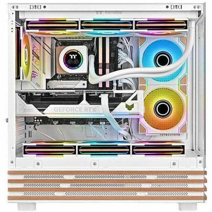 Alternate-Image8 Image for Thermaltake SWAFAN 120 EX INFINITY ARGB Sync PC Cooling Fan Wood Edition - Snow (3-Fan Pack)