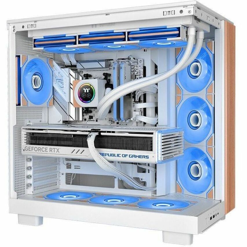 Alternate-Image7 Image for Thermaltake SWAFAN 120 EX INFINITY ARGB Sync PC Cooling Fan Wood Edition - Snow (3-Fan Pack)