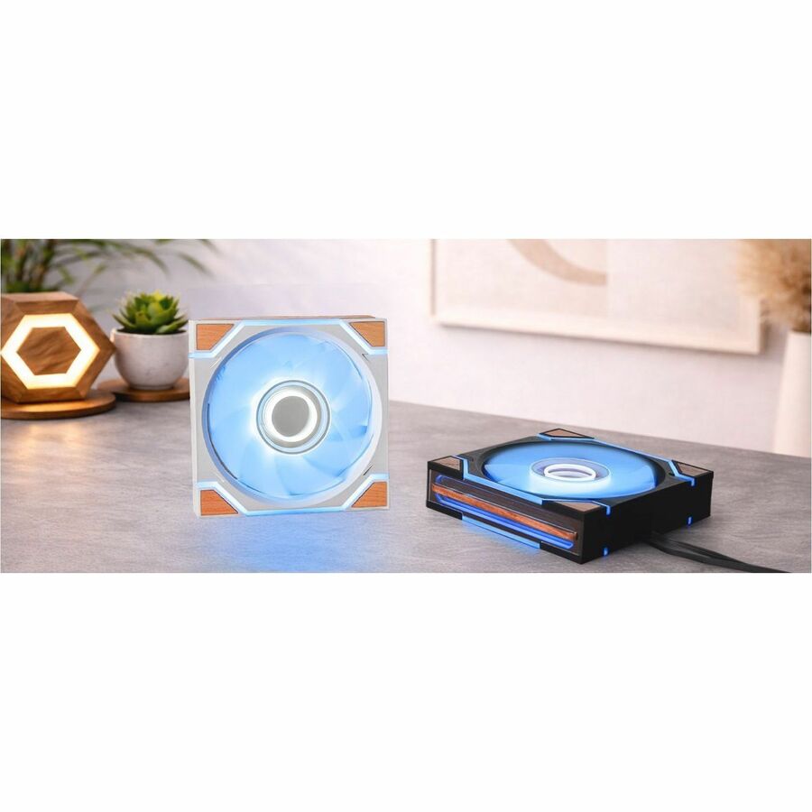 Alternate-Image6 Image for Thermaltake SWAFAN 120 EX INFINITY ARGB Sync PC Cooling Fan Wood Edition - Snow (3-Fan Pack)