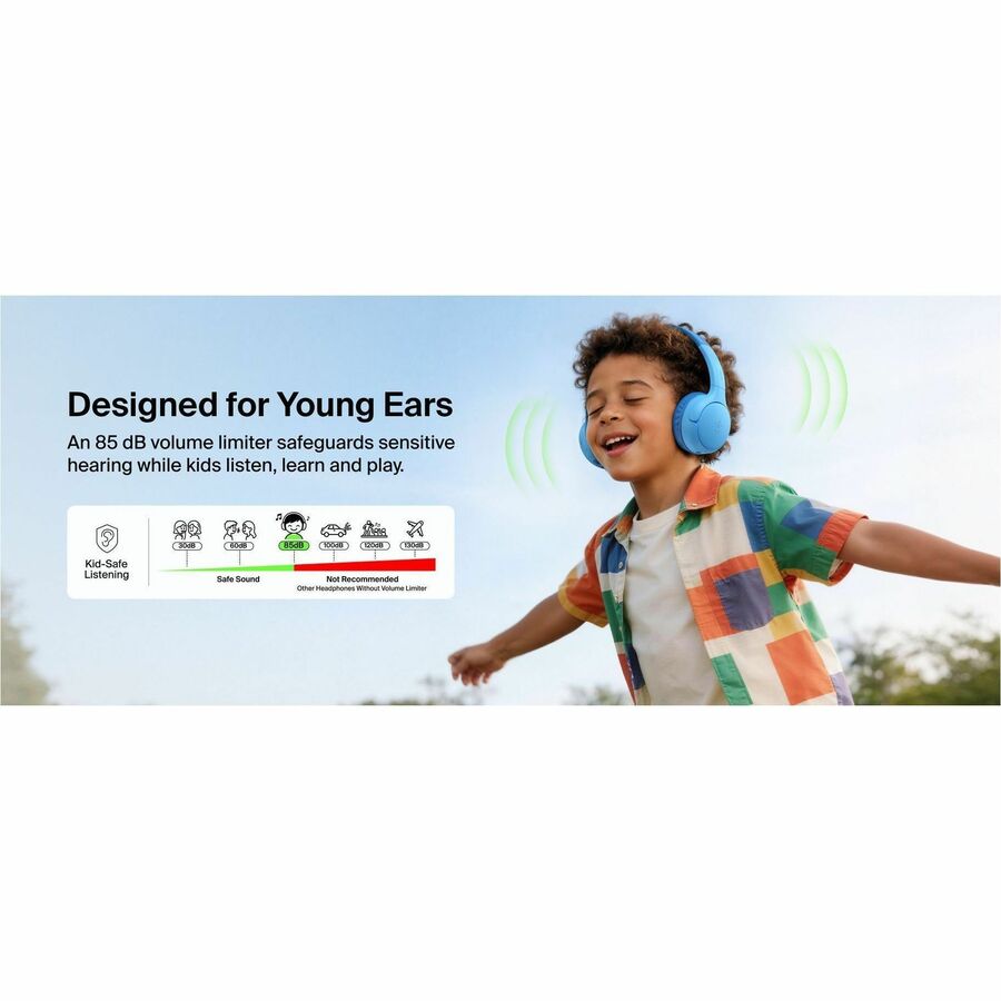 Alternate-Image6 Image for Belkin SoundForm Mini 2 Wireless On-Ear Headphones for Kids, Blue