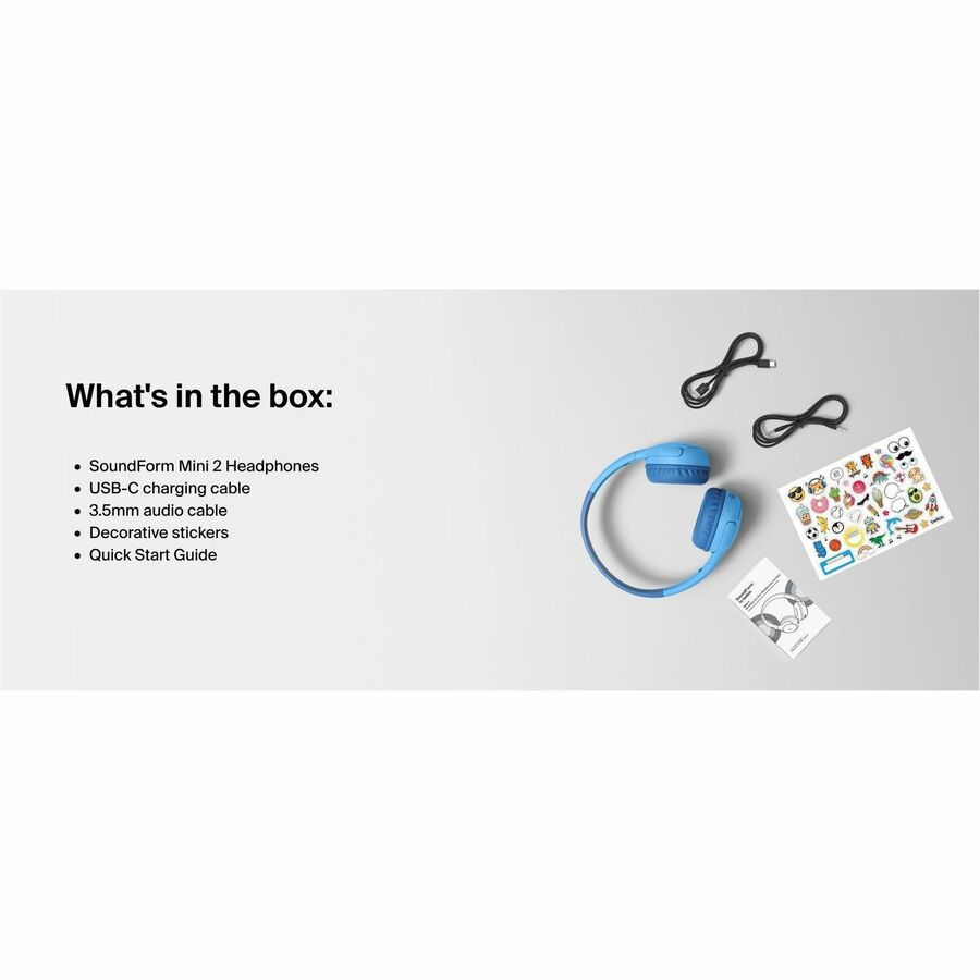 Alternate-Image3 Image for Belkin SoundForm Mini 2 Wireless On-Ear Headphones for Kids, Blue