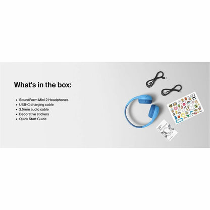 Alternate-Image3 Image for Belkin SoundForm Mini 2 Wireless On-Ear Headphones for Kids, Blue