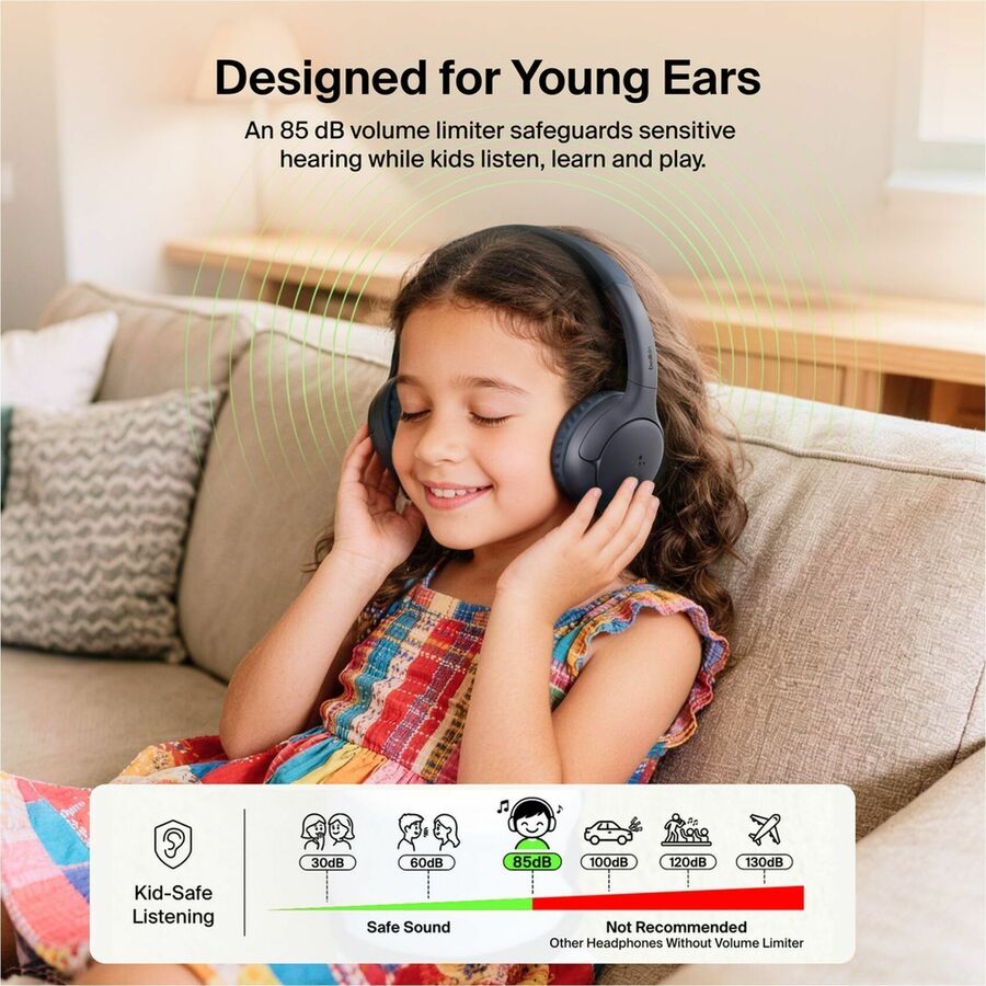 Alternate-Image6 Image for Belkin SoundForm Mini 2 Wireless On-Ear Headphones for Kids, Black