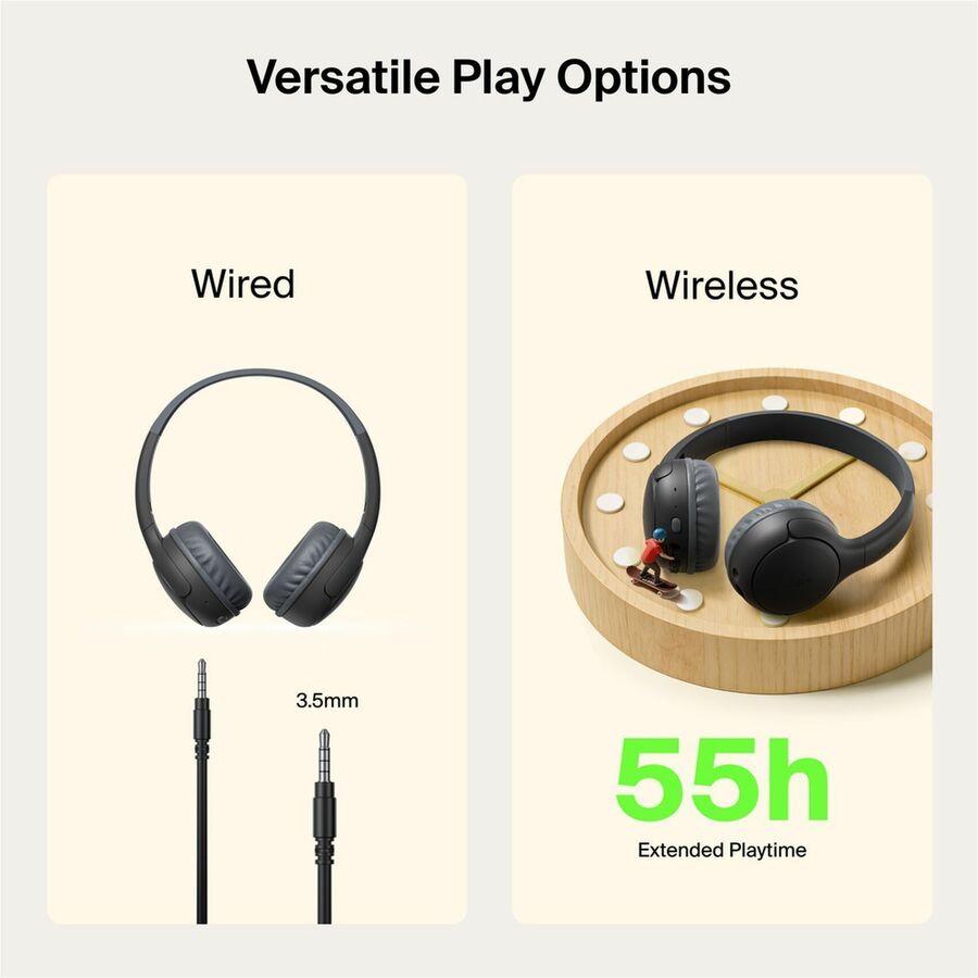 Alternate-Image2 Image for Belkin SoundForm Mini 2 Wireless On-Ear Headphones for Kids, Black