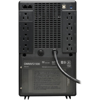 Rear Image for Tripp Lite by Eaton UPS 1500VA 940W Battery Back Up Tower AVR 120V USB RJ11 RJ45 DSL