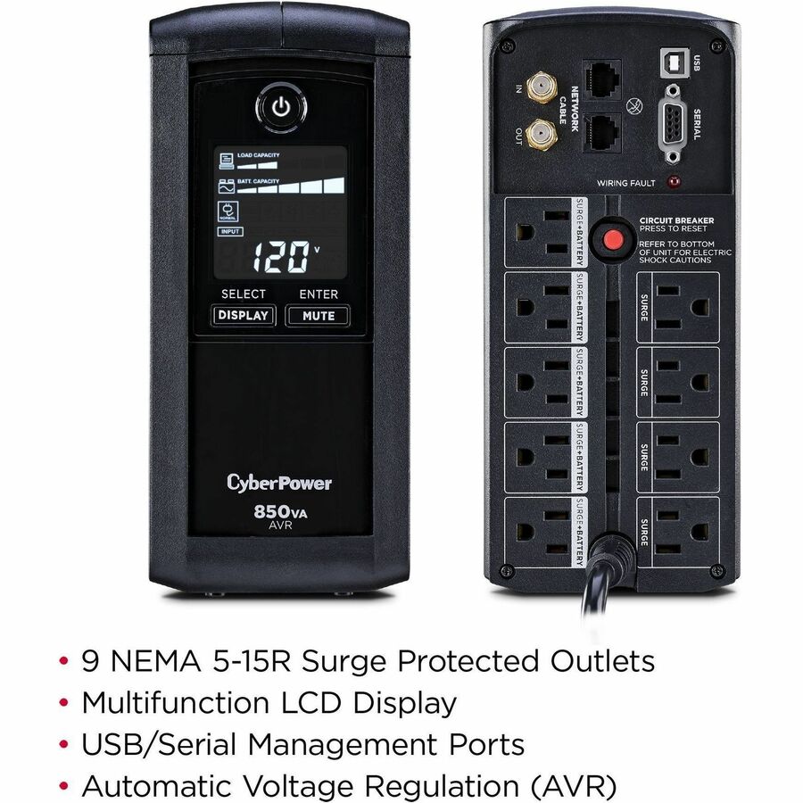 Alternate-Image2 Image for CyberPower CP850AVRLCD Intelligent LCD UPS Systems