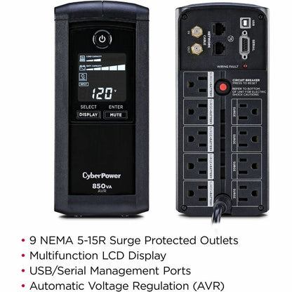 Alternate-Image2 Image for CyberPower CP850AVRLCD Intelligent LCD UPS Systems