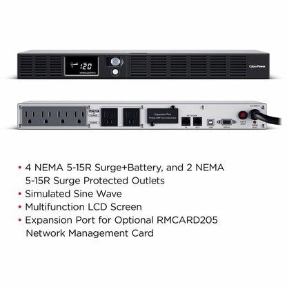 Alternate-Image2 Image for CyberPower OR500LCDRM1U Smart App LCD UPS Systems