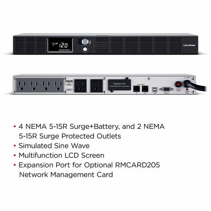 Alternate-Image3 Image for CyberPower OR700LCDRM1U Smart App LCD UPS Systems