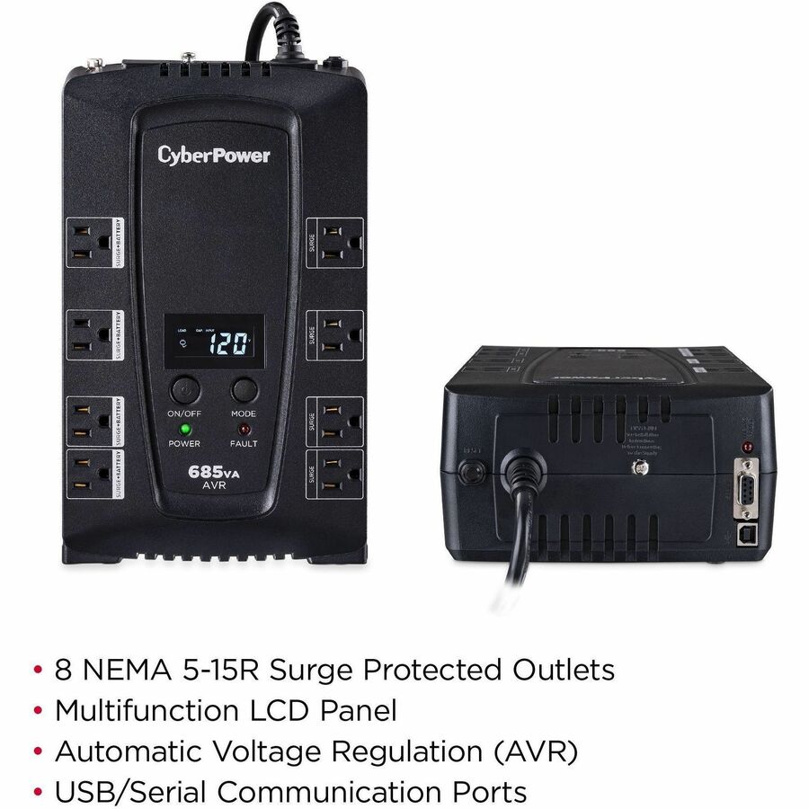 Alternate-Image1 Image for CyberPower CP685AVRLCD Intelligent LCD UPS Systems