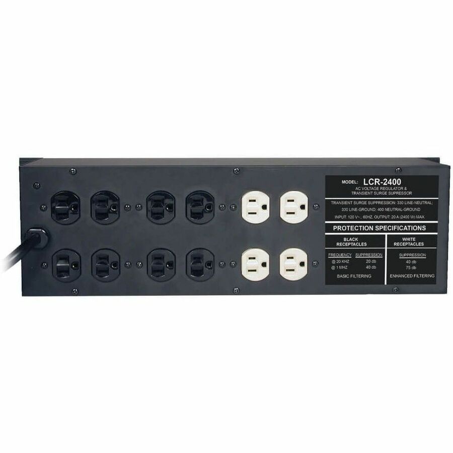 Alternate-Image1 Image for Eaton Tripp Lite Series 2400W 120V 3U Rack-Mount Power Conditioner with Automatic Voltage Regulation (AVR), AC Surge Protection, 14 Outlets