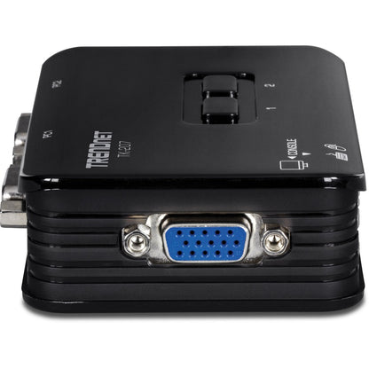 Right Image for TRENDnet 2-Port USB KVM Switch And Cable Kit, 2048 x 1536 Resolution, Device Monitoring, Auto-Scan, Audible Feedback, USB 1.1, Compliant With Windows And Linux, Hot-Pluggable, White, TK-207K
