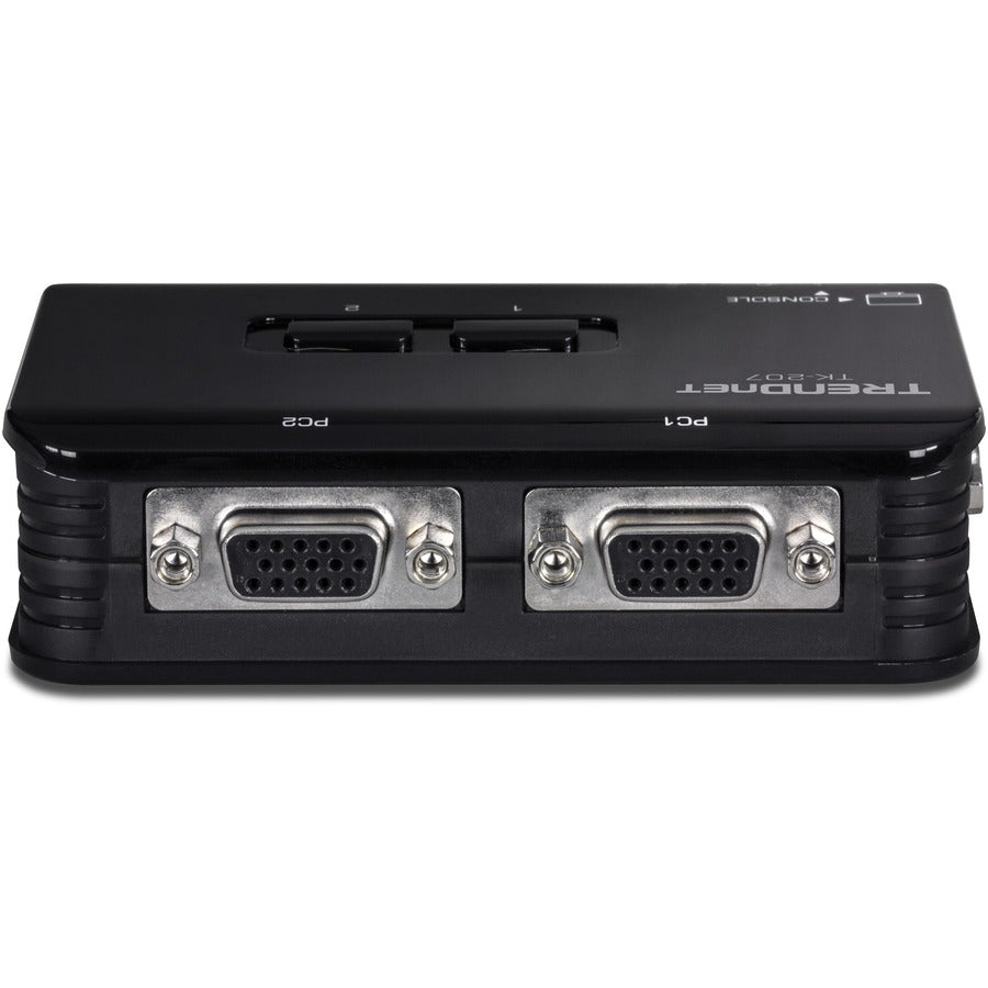 Rear Image for TRENDnet 2-Port USB KVM Switch And Cable Kit, 2048 x 1536 Resolution, Device Monitoring, Auto-Scan, Audible Feedback, USB 1.1, Compliant With Windows And Linux, Hot-Pluggable, White, TK-207K