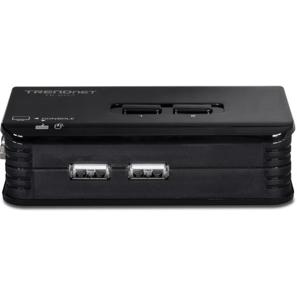 Front Image for TRENDnet 2-Port USB KVM Switch And Cable Kit, 2048 x 1536 Resolution, Device Monitoring, Auto-Scan, Audible Feedback, USB 1.1, Compliant With Windows And Linux, Hot-Pluggable, White, TK-207K