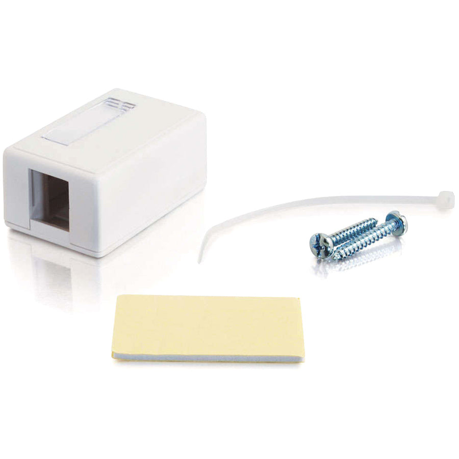 Alternate-Image1 Image for C2G 1-Port Keystone Jack Surface Mount Box - White