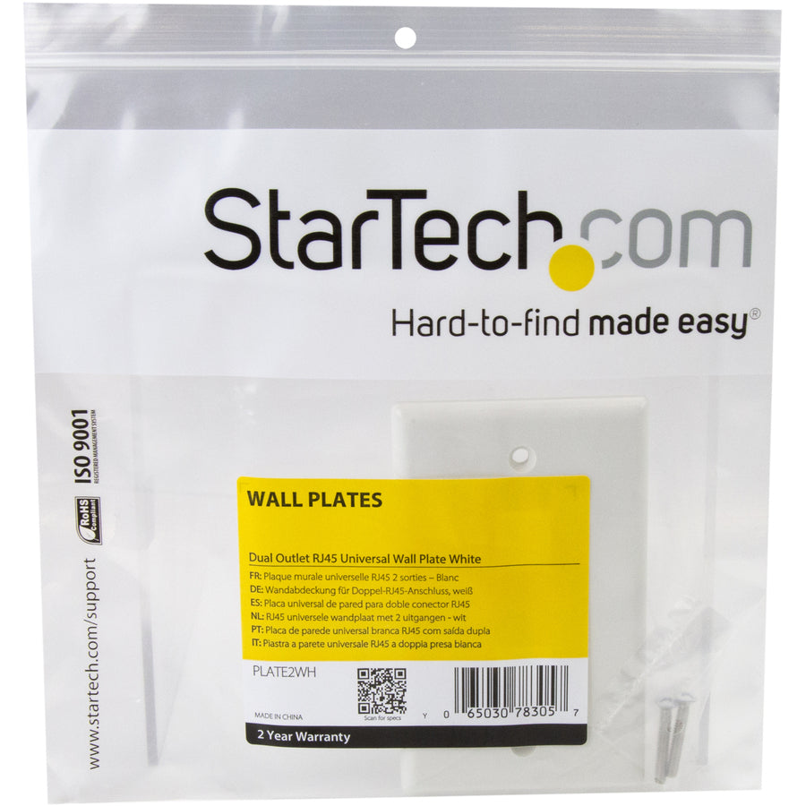 Alternate-Image2 Image for StarTech.com Dual Outlet RJ45 Universal Wall Plate White
