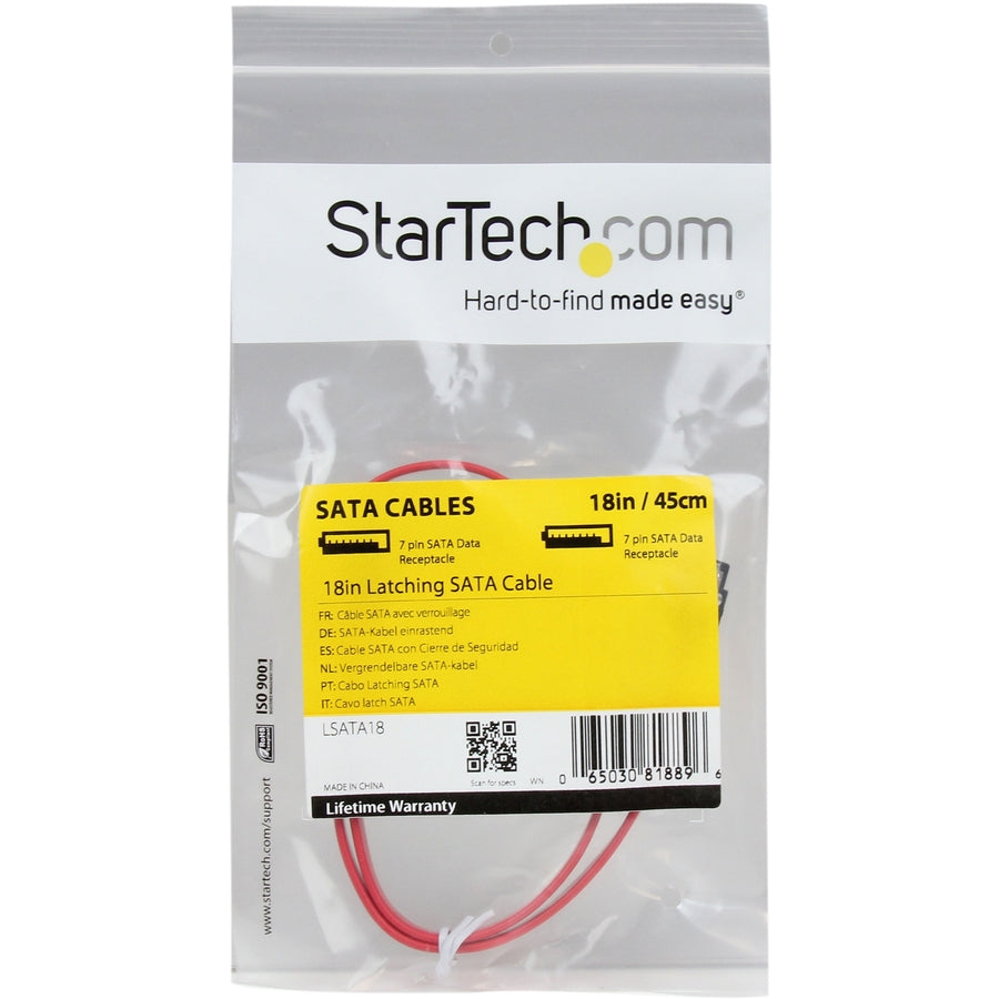 Alternate-Image2 Image for StarTech 18in Latching SATA Cable