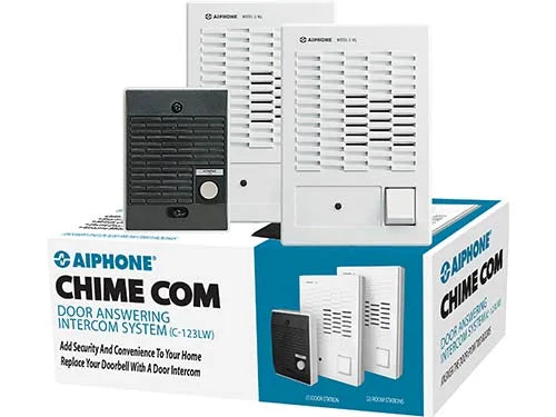 Aiphone C-123LW ChimeCom Door Intercom System - Dual Master Station, Door Release, Single Door (C-123LW)