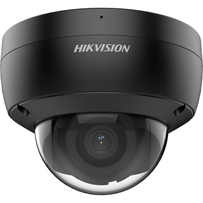 Hikvision DS-2CD2143G2-IU 4MP black IP dome camera with IR night vision and built-in audio