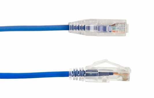 Vertical Cable 7ft CAT6A Slim Patch Cord – Blue – Full View