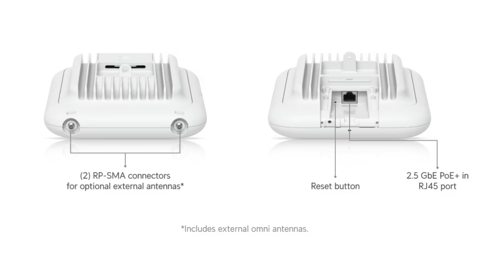 Ubiquiti U7 Pro Outdoor access point – back view with specifications 