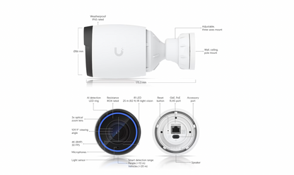 Ubiquiti AI Pro 4K Security Camera with all features and specifications  – UVC-AI-Pro-White 
