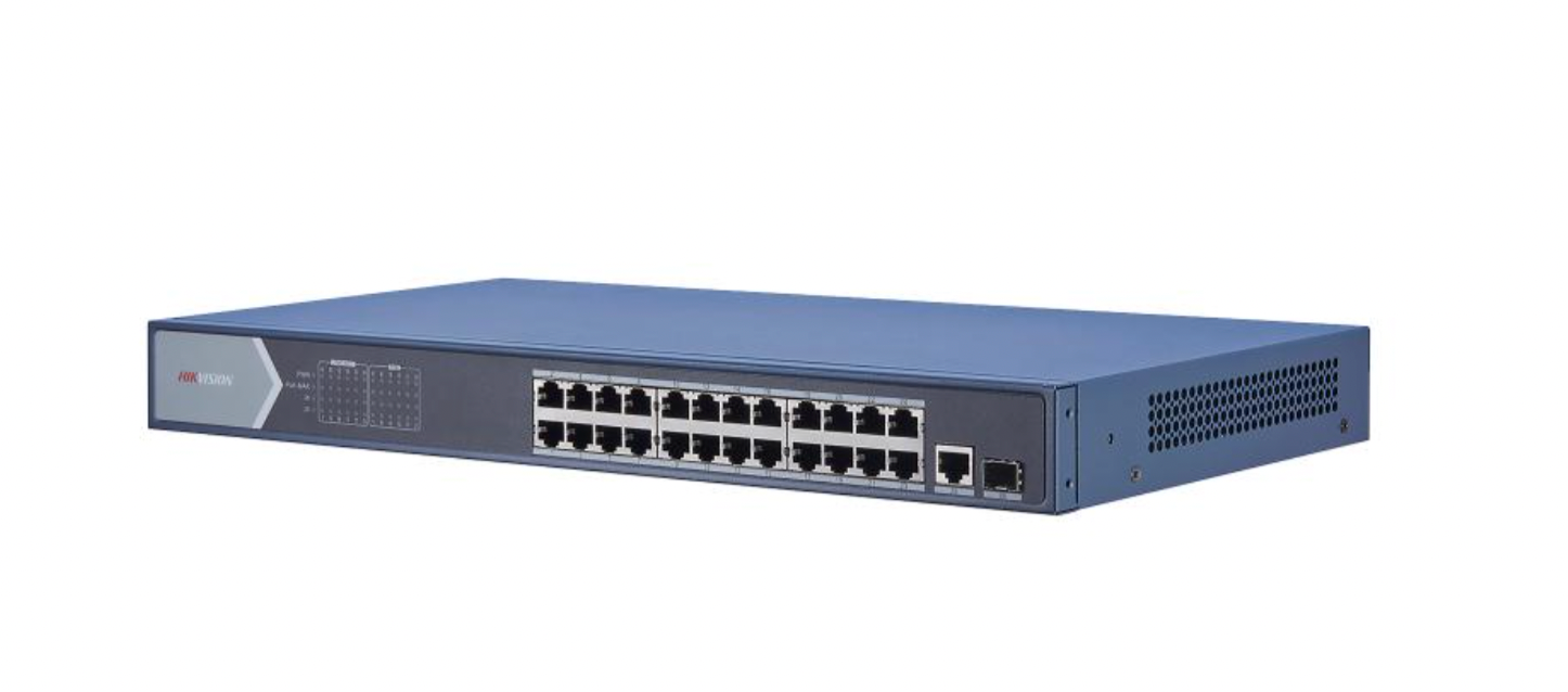 Hikvision DS-3E0526P-E 24-port Gigabit PoE unmanaged network switch with SFP uplink