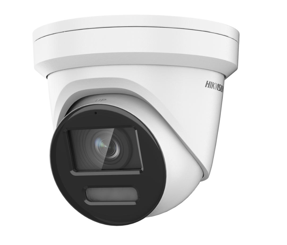 Hikvision ColorVu 8MP IP turret camera model DS-2CD2387G2-LU with 24/7 color imaging

