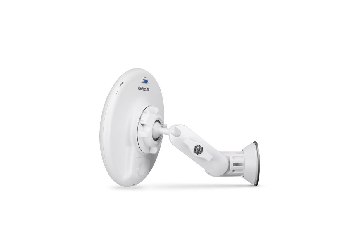 Ubiquiti Quick-Mount bracket for NBE, LTU, and GBE CPE devices angled view
