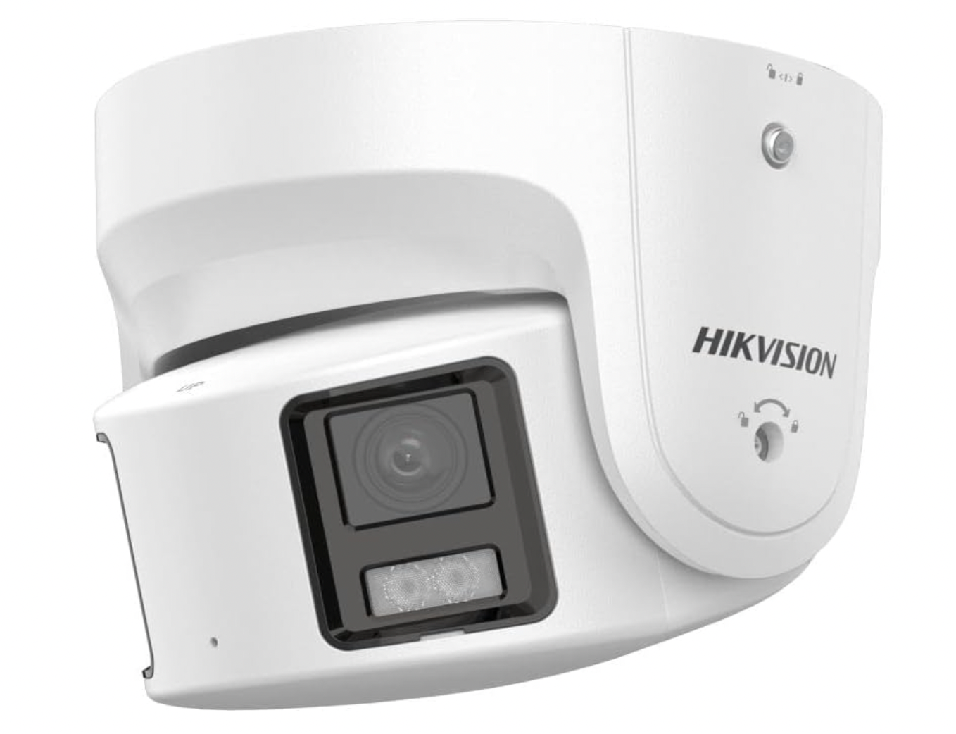 Hikvision 180° 4MP Turret Camera with ColorVu, 2.8mm lens, and built-in mic
 side angle