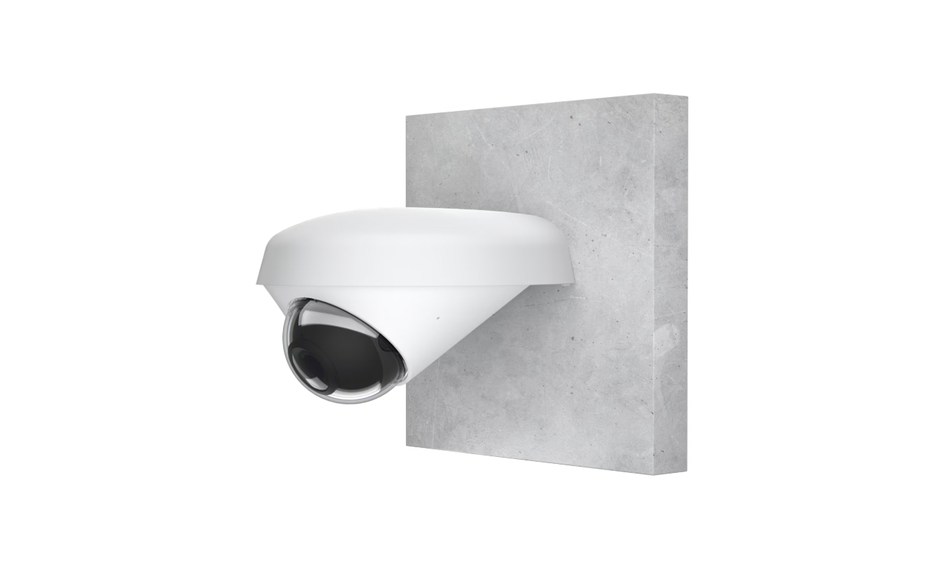 G4 Dome camera installed using UACC-G4-Dome-Arm wall mount

