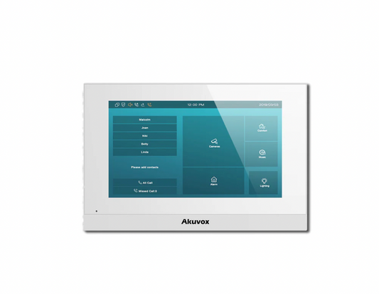 Akuvox C315 7-inch indoor touchscreen monitor in white finish
