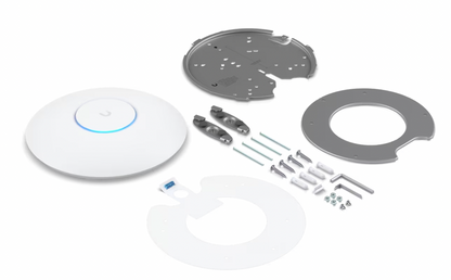 Ubiquiti UniFi U6-Pro WiFi 6 access point with ceiling-mount design in the box equipment 